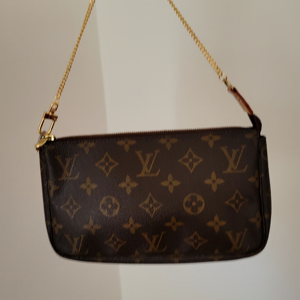 Louis Vuitton Monogram Brown Wristlet with Gold Chain - Picture 8 of 17